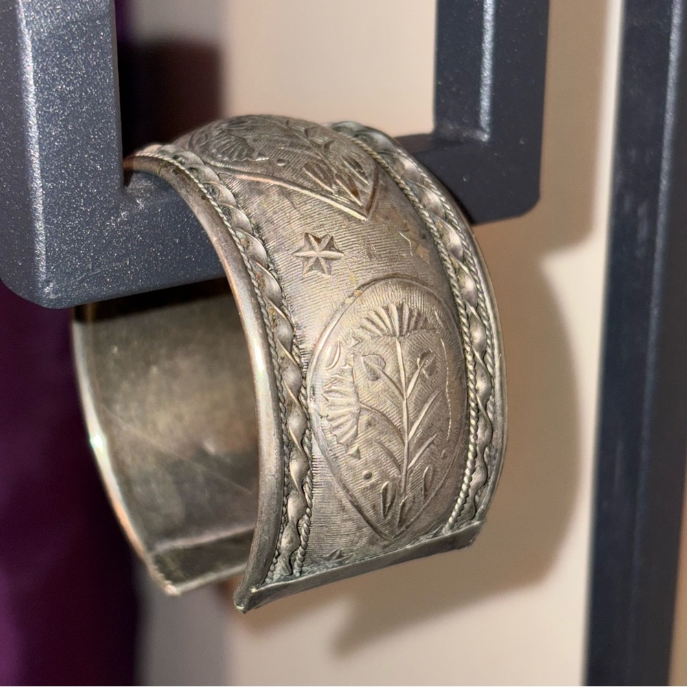 Antique Tribal Engraved Cuff Bracelet - Picture 4 of 8